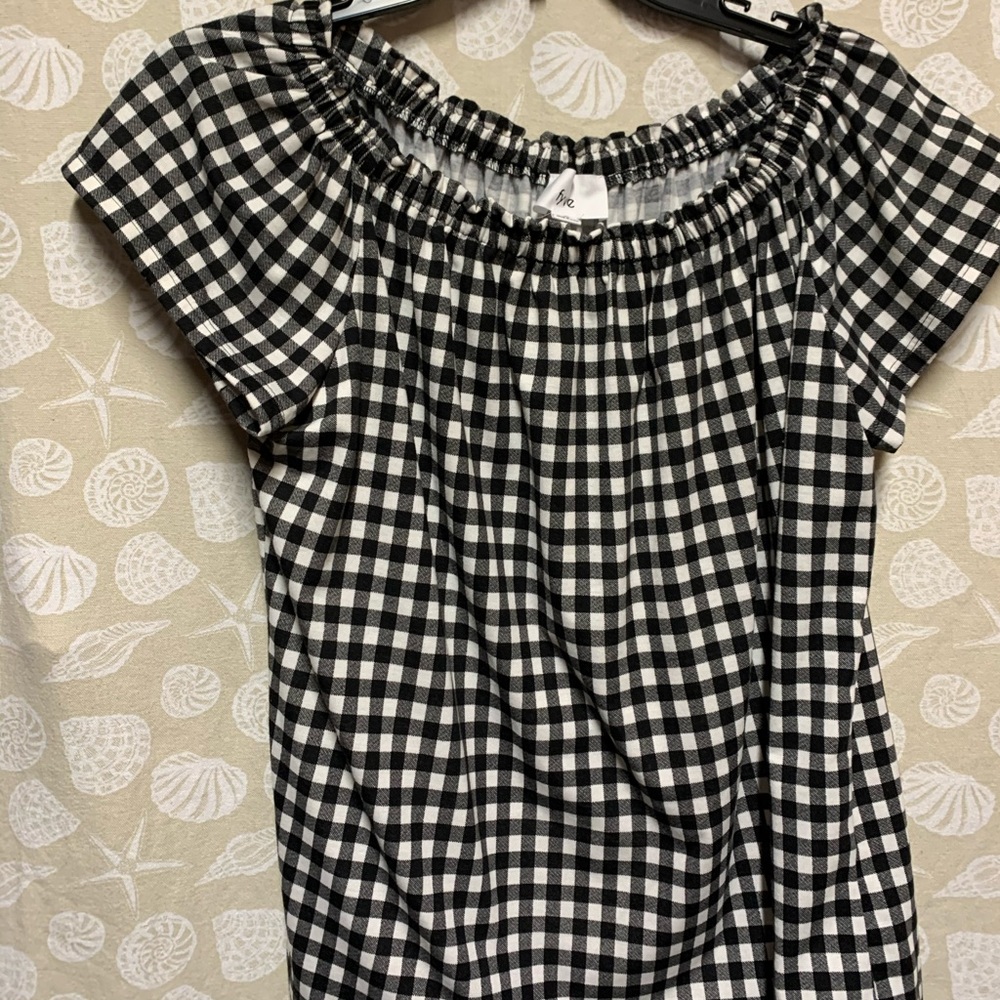 🛍Checkered off shoulder top
